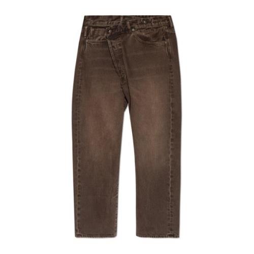 R13 Jeans med logotyp Brown, Dam