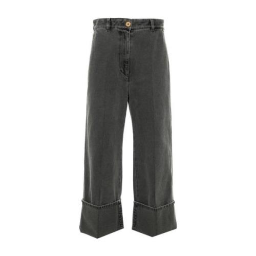 Patou Grå Denim Wide Leg Jeans Gray, Dam