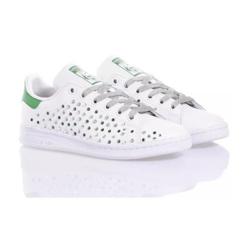 Adidas Anpassade Silver Gröna Sneakers Kvinnor White, Herr