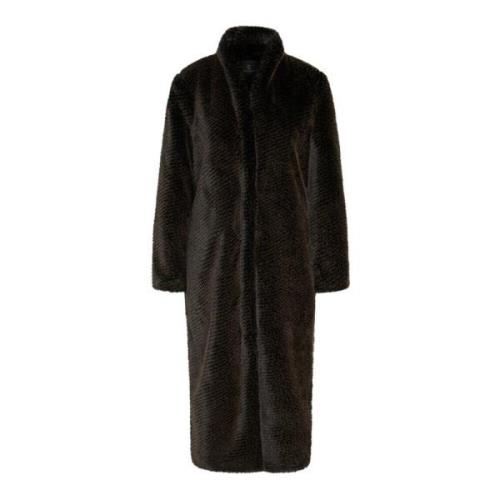 Bruuns Bazaar Furrybbcasala Coat Mörkbrun Brown, Dam