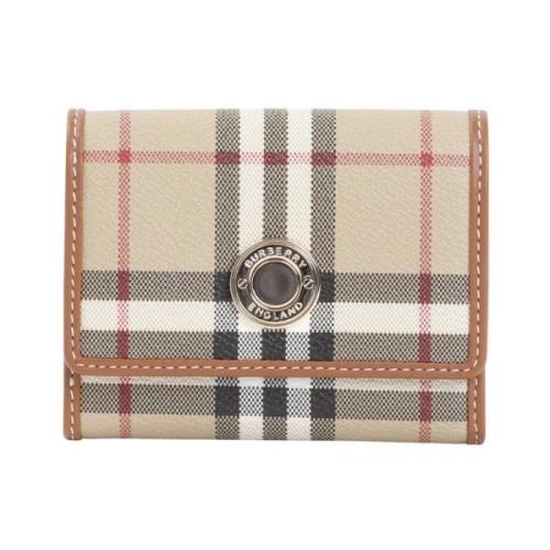 Burberry Brun Läder Plånbok Beige, Dam