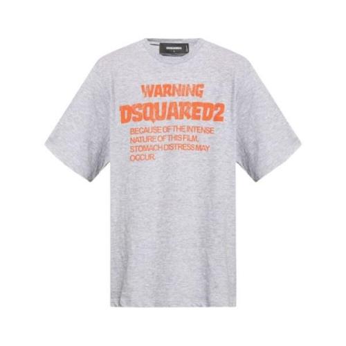 Dsquared2 Grå Logo Print T-shirt Gray, Herr