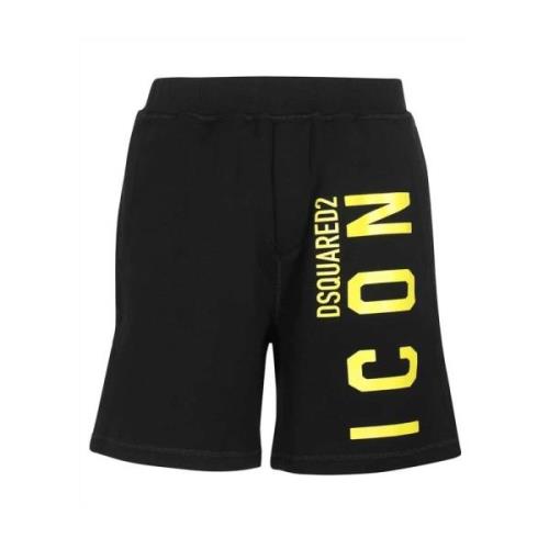 Dsquared2 Svarta Bomullsshorts Ss22 Black, Herr