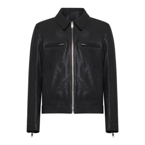 Givenchy Svart Läder Bikerjacka Black, Herr