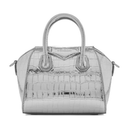 Givenchy Metallic Crocodile Effect Tote Bag Gray, Dam