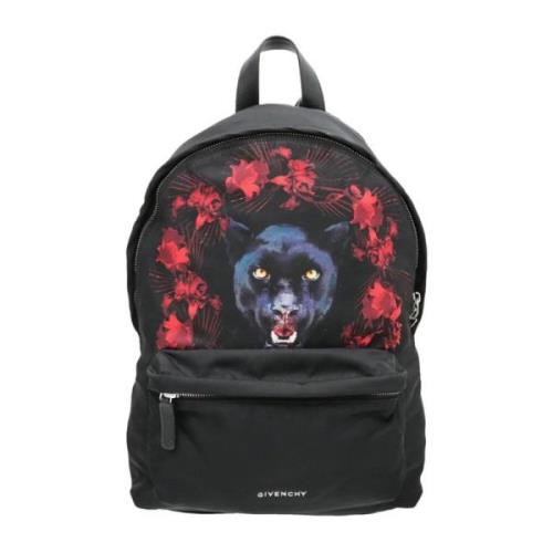 Givenchy Jaguar Flower Print Nylon Backpack Black, Dam