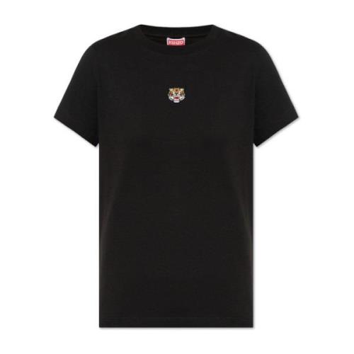 Kenzo T-shirt med logotyp Black, Dam