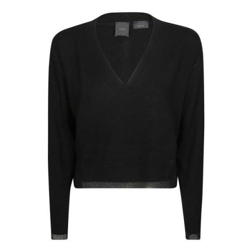 Pinko Mesh Tjocklek Stilfull Topp Black, Dam