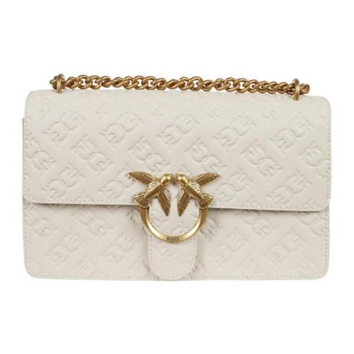 Pinko Vit Crossbody Väska Love Birds White, Dam