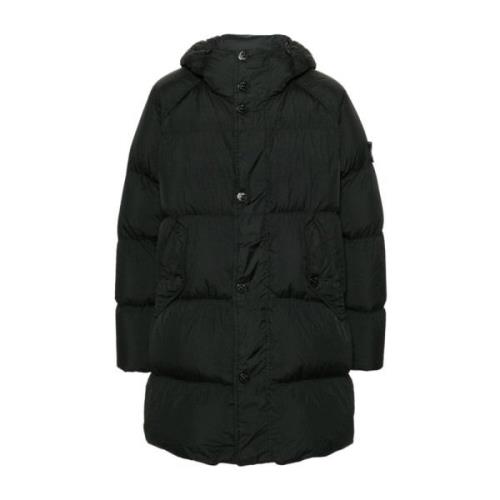 Stone Island Svart Parkas för Män Black, Herr