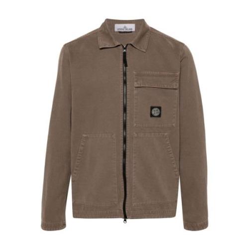 Stone Island Bruna Casual Skjortor Brown, Herr