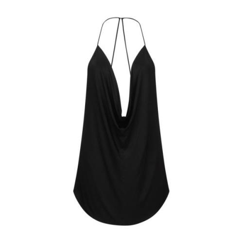 Tom Ford Svart Tank Top Cowl Krage Black, Dam