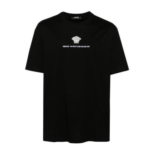 Versace Svarta T-shirts & Polos för Män Black, Herr