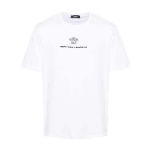 Versace Vita T-shirts & Polos för Män White, Herr