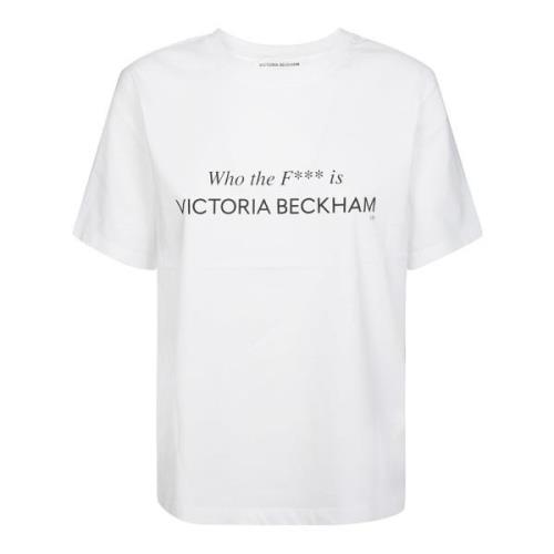 Victoria Beckham VEM F*** ÄR Slogan Tee White, Dam