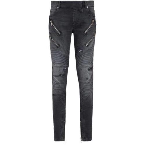 Balmain Snygga Denim Jeans Gray, Herr