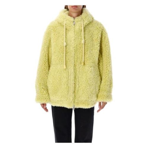 Urbancode Shearling Huva Eco Pälsjacka Yellow, Dam