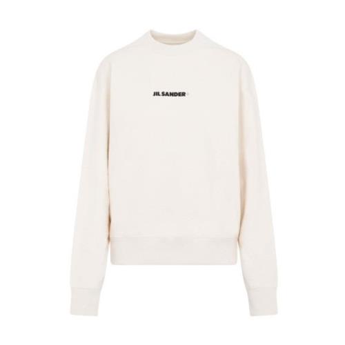 Jil Sander Neutral Bomull Crew Neck Sweatshirt Beige, Dam