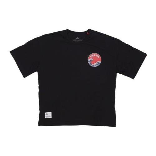 Alpha Industries Japansk Wave Warrior Tee Svart T-shirt Black, Herr