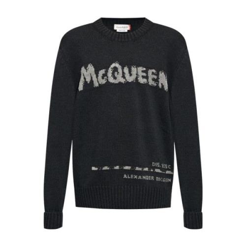 Alexander McQueen Grå Sweatshirt Aw24 Herrkläder Black, Herr