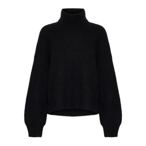 Gestuz Svart Rollneck Tröja Alphagz Stil Black, Dam