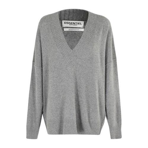 Essentiel Antwerp Oversized Stickad Tröja Gray, Dam