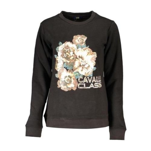 Cavalli Class Svart Logo Crewneck Sweatshirt Gray, Dam