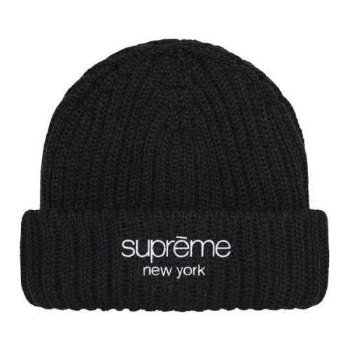 Supreme Räfflad Beanie Svart Fw22 Black, Unisex