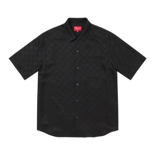 Supreme Begränsad Upplaga Monogram Silke Skjorta Svart Black, Herr