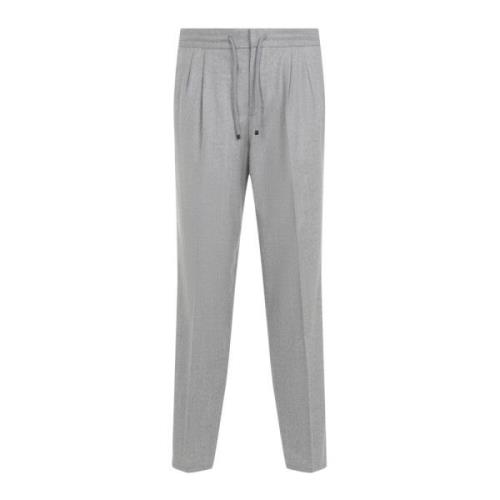 Brunello Cucinelli Lyxiga Gråa Ullbyxor Aw24 Gray, Herr