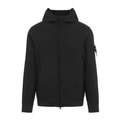 Stone Island Svarta Kappor för Män Aw24 Black, Herr