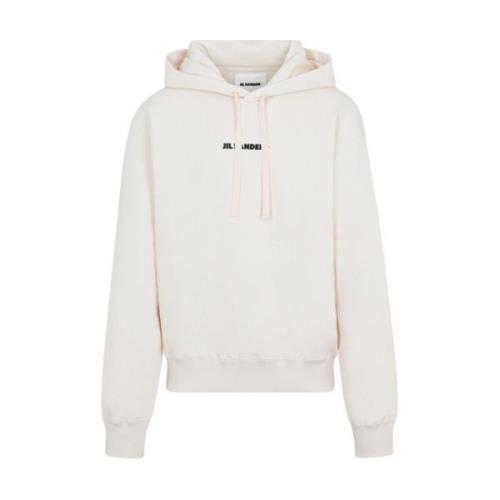 Jil Sander Neutral Logo Hoodie Sweatshirt White, Herr