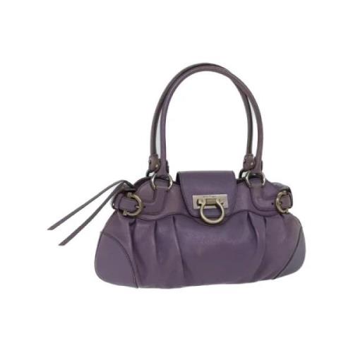 Salvatore Ferragamo Pre-owned Pre-owned Laeder handvskor Purple, Dam