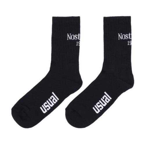 Usual Svart Nostalgia Strumpor Pack Black, Herr