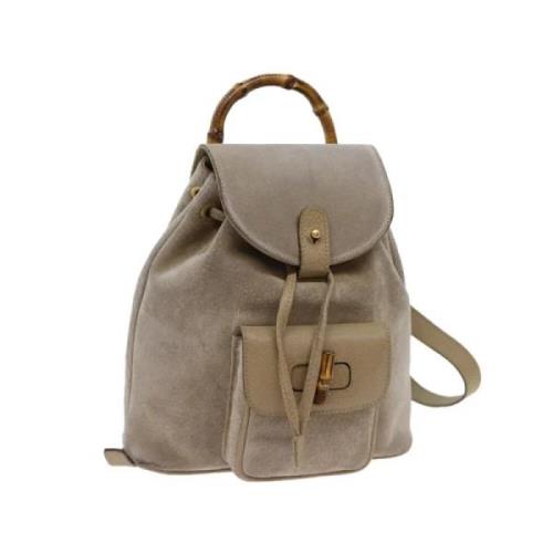 Gucci Vintage Pre-owned Mocka ryggsckar Beige, Dam