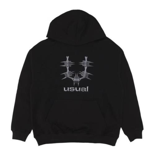 Usual Metal Hoodie Sweatshirt med Känguruficka Black, Herr