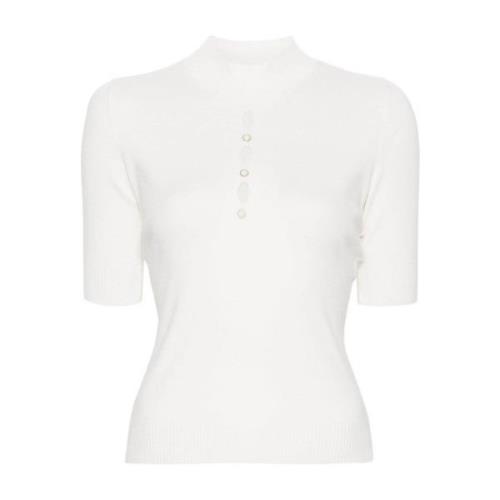 Twinset Vit Stickad Tröja med Studs White, Dam