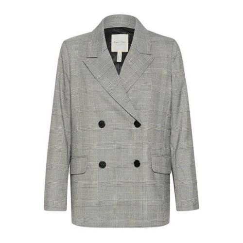 Part Two Klassisk Blazer Grå Rutig Gray, Dam