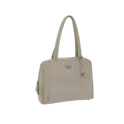 Prada Vintage Pre-owned Nylon prada-vskor Beige, Dam