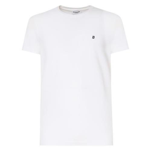 Dondup Vit Bomull T-shirt med Logo White, Herr