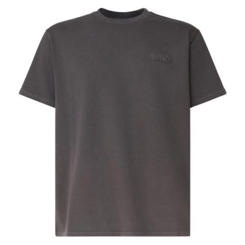 Autry Sten Bomull T-shirt med Rund Hals Gray, Herr