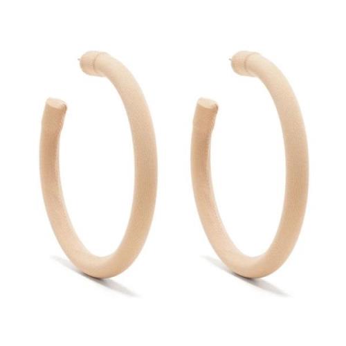 Maison Margiela Stora Öppna Hoop Örhängen Beige Metall Beige, Dam