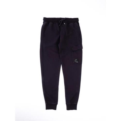 C.p. Company Borstad Cargo Sweatpants med Resist Dyed Purple, Herr