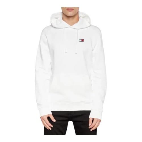 Tommy Jeans Vit Hoodie 100% Bomull White, Herr