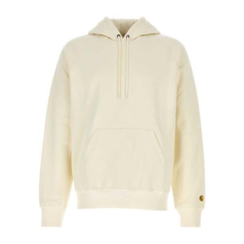 Carhartt Wip Ivory Hooded Chase Sweatshirt White, Herr