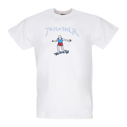 Thrasher Logo Tee Herr T-shirt Vit/Blå/Röd White, Unisex