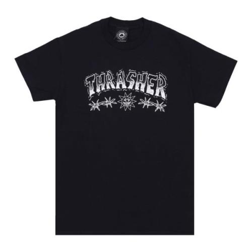 Thrasher Svart Barbed Wire Tee Kortärmad Black, Unisex