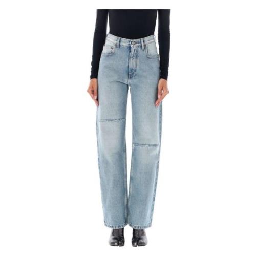 MM6 Maison Margiela Ljusblå Distressed Slim Denim Jeans Blue, Dam