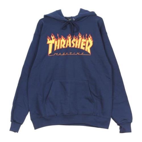 Thrasher Flame Hood Sweatshirt Navy/Gul Blue, Unisex