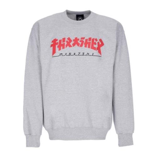 Thrasher Godzilla Logo Crewneck Sweatshirt Gray, Unisex